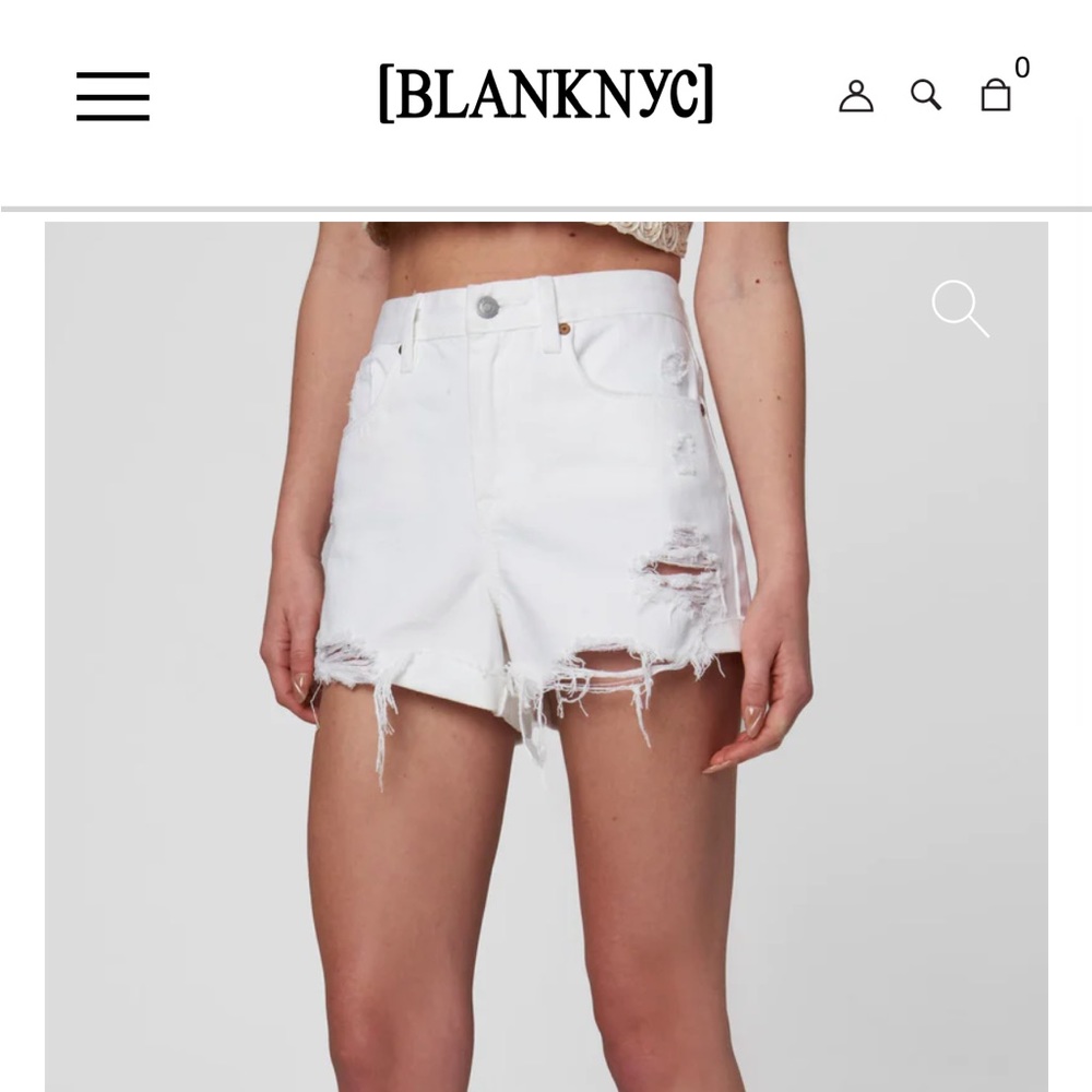 Blank NYC white denim distressed shorts size 28 and 30